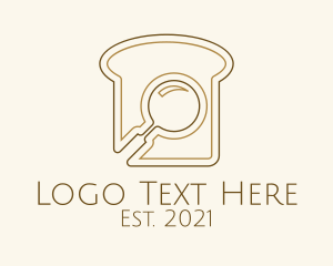 Magnifying Glass - Brown Magnifying Glass Bread logo design