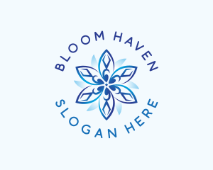 Flower Wellness Bloom logo design