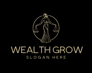 Legal Justice Goddess logo design