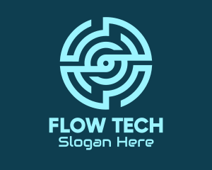 Blue Tech Maze logo design