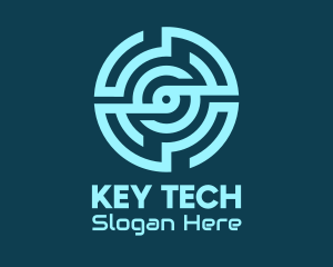 Blue Tech Maze logo design