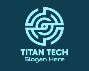 Blue Tech Maze logo design