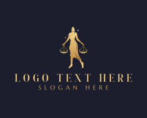 Law - Woman Lawyer Justice logo design