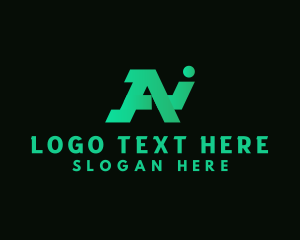 App - Technology AI Letter AI logo design