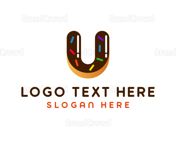 Donut Sweet Letter U Logo