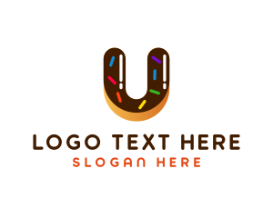 Sugar - Donut Sweet Letter U logo design