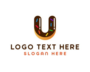 Chocolate - Donut Sweet Letter U logo design