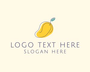Sweet - Mango Fruit Monoline logo design