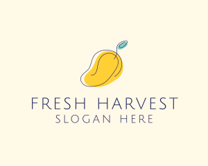 Fruit - Mango Fruit Monoline logo design