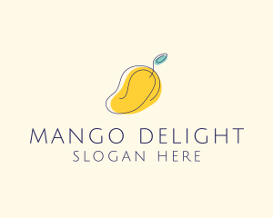 Mango Fruit Monoline logo design