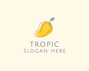 Mango Fruit Monoline logo design