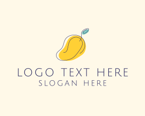 Fruit Stand - Mango Fruit Monoline logo design