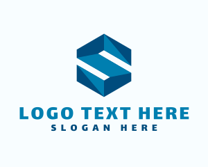 Telecom - Blue Hexagon Letter S logo design