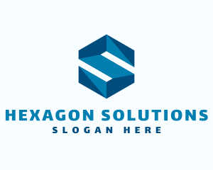 Hexagon - Blue Hexagon Letter S logo design