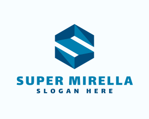 Blue Hexagon Letter S logo design