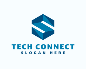 It Expert - Blue Hexagon Letter S logo design