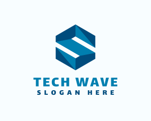 Electronic - Blue Hexagon Letter S logo design