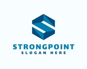 Blue Hexagon Letter S logo design