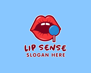 Sexy Lips Lollipop  logo design