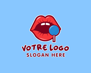 Erotic - Sexy Lips Lollipop logo design