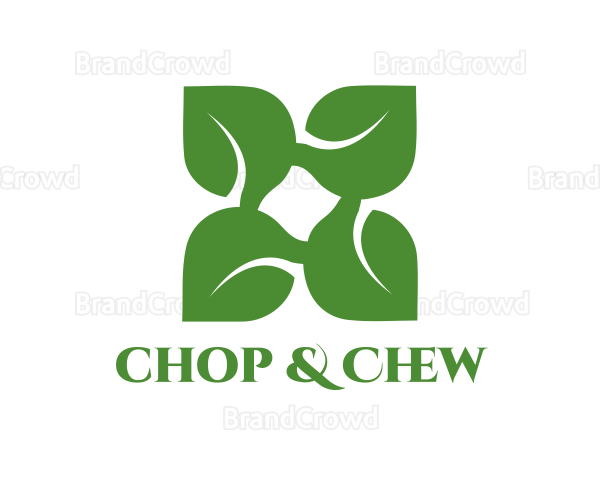Green X Leaf Logo