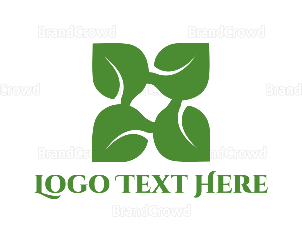 Green X Leaf Logo
