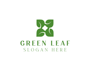 Green X Leaf logo design