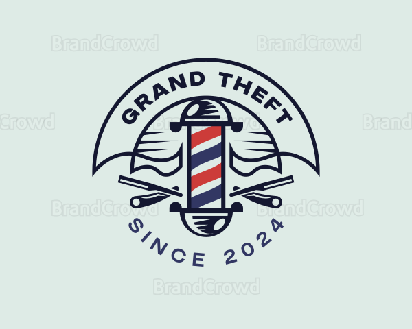 Razor Haircut Barbershop Logo