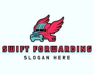 Truck Wings Shipping logo design