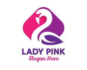 Stylish Leaf Swan logo design