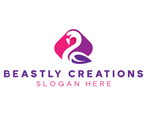 Stylish Eco Swan logo design