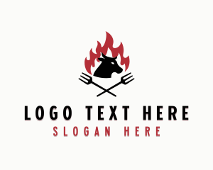 Meat - Beef Grill Barbecue logo design