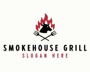 Barbecue - Beef Grill Barbecue logo design