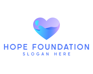 Nonprofit - Ocean Water Heart logo design