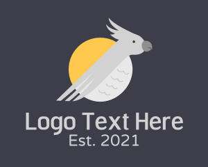 Perchery - Grey Cockatoo Bird logo design