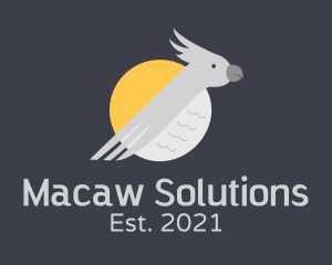 Macaw - Grey Cockatoo Bird logo design