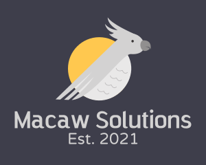 Grey Cockatoo Bird logo design