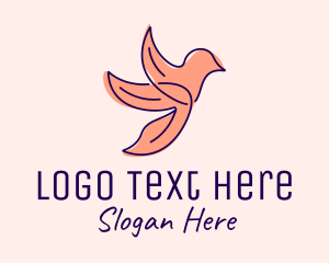 Pigeon - Minimalist Flying Bird logo design