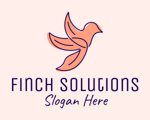 Finch - Minimalist Flying Bird logo design