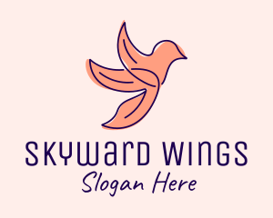 Flying - Minimalist Flying Bird logo design