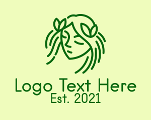 Beautiful - Green Pretty Woman logo design