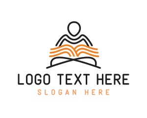 Reading - Book Yoga Wellness logo design