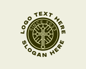 Funeral - Christian Bible Cross logo design