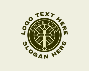 School - Christian Bible Cross logo design