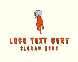 League - Halloween Skull Hand logo design