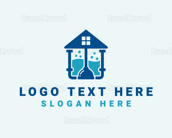 Plumber Drainage Plunger Logo