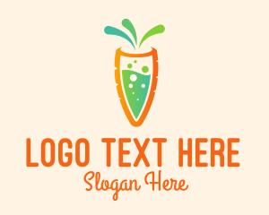 Healthy Diet - Carrot Juice Bubbles logo design
