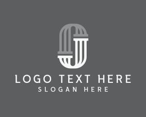 Monochrome - Law Firm Pillar Column Letter J logo design
