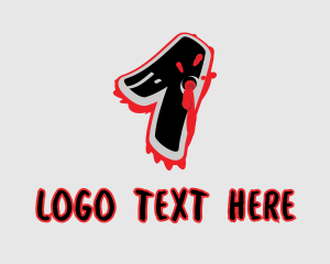 Shot - Splatter Graffiti Number 1 logo design