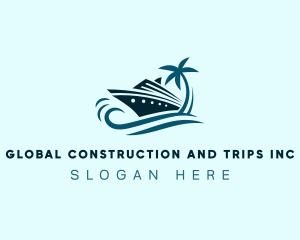 Palm Tree - Cruise Vacation Sailing logo design
